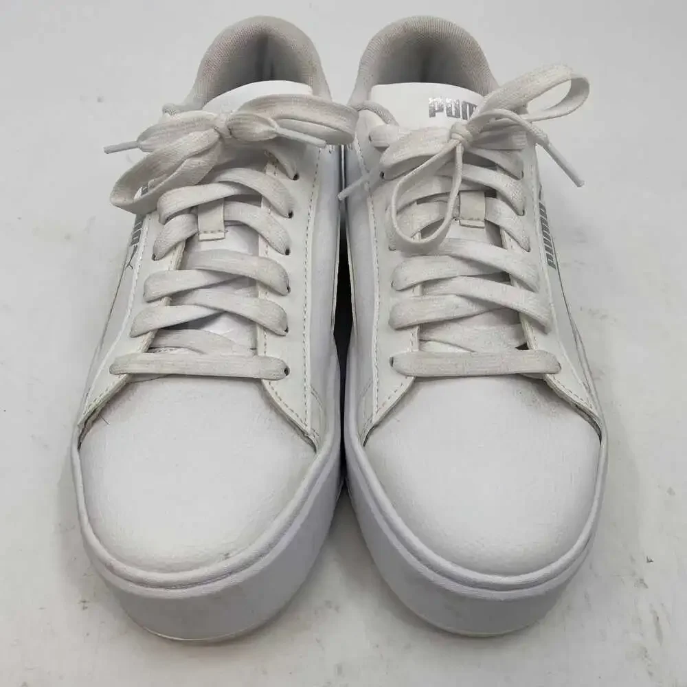 Puma White Smash V3 Platform Sneakers | Women’s Size 8.5